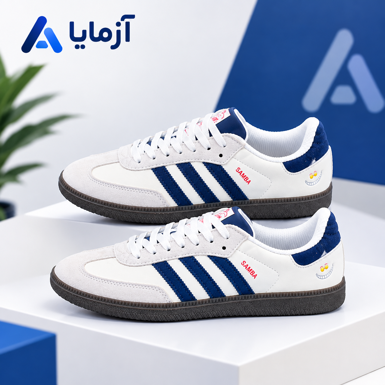 آدیداس سامبا او جی دیزنی سفید سرمه ای || Adidas Samba OG Disney Alice in Wonderland Cheshire Cat